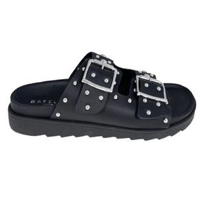 Ateliers Ava Black Studded Sandal, Size 38
